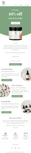 Email marketing campaign design for dragons den cosmetics UK brand